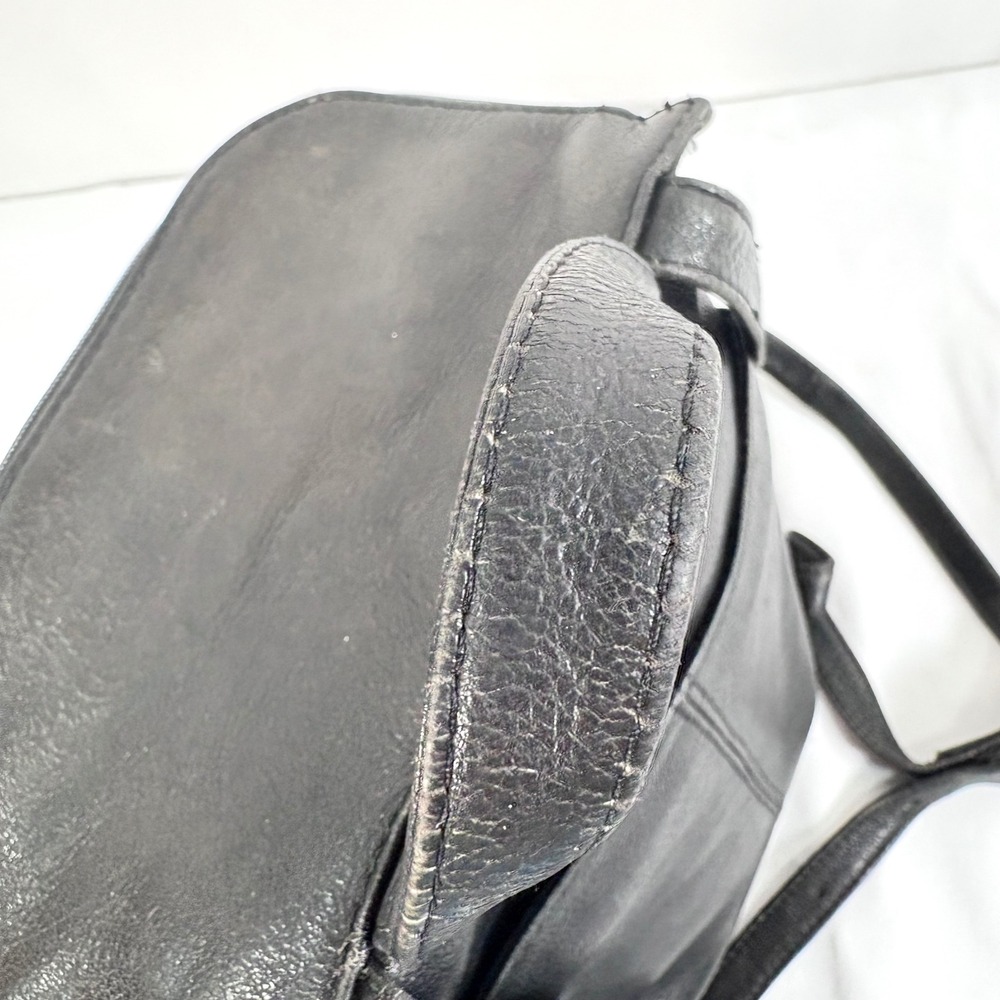 Hobo International Backpack Black Leather Vintage Zip Pocket Mini Bag 90's - Picture 10 of 11